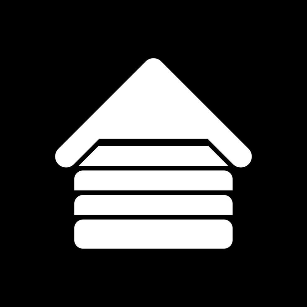 Wooden House Glyph Inverted Icon Design vector