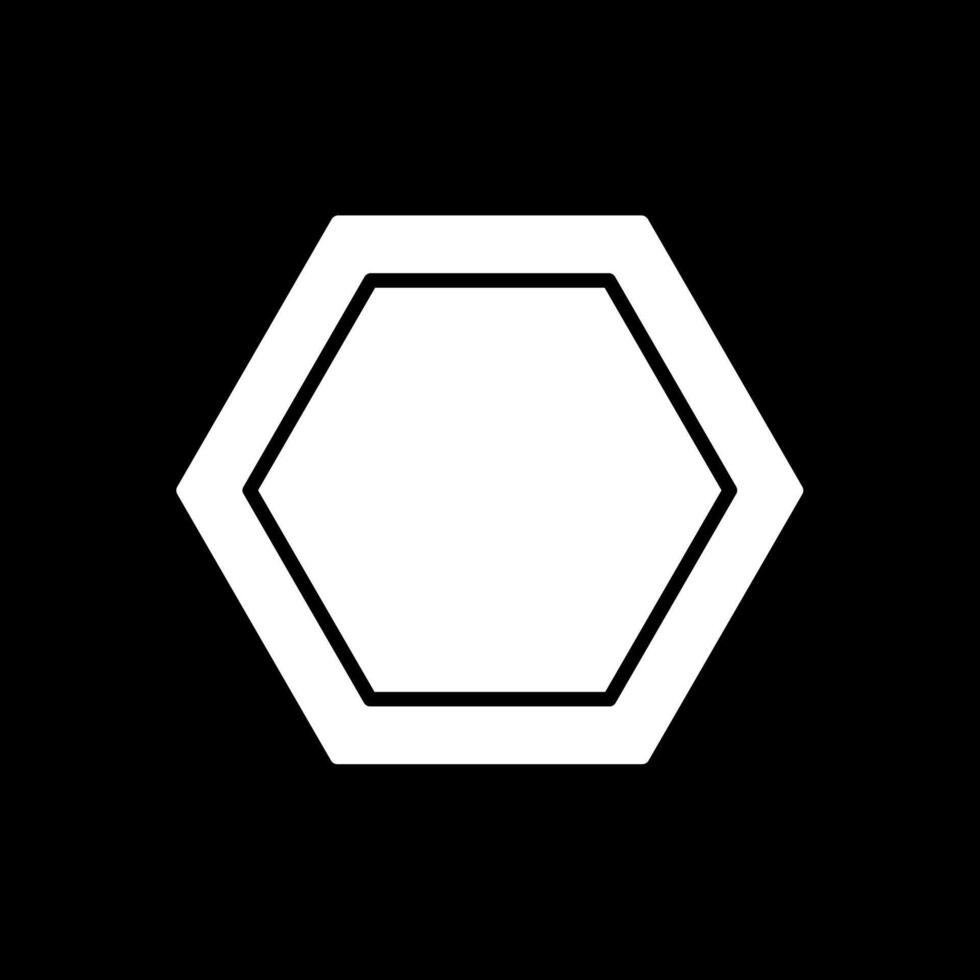 Hexagon Glyph Inverted Icon Design vector