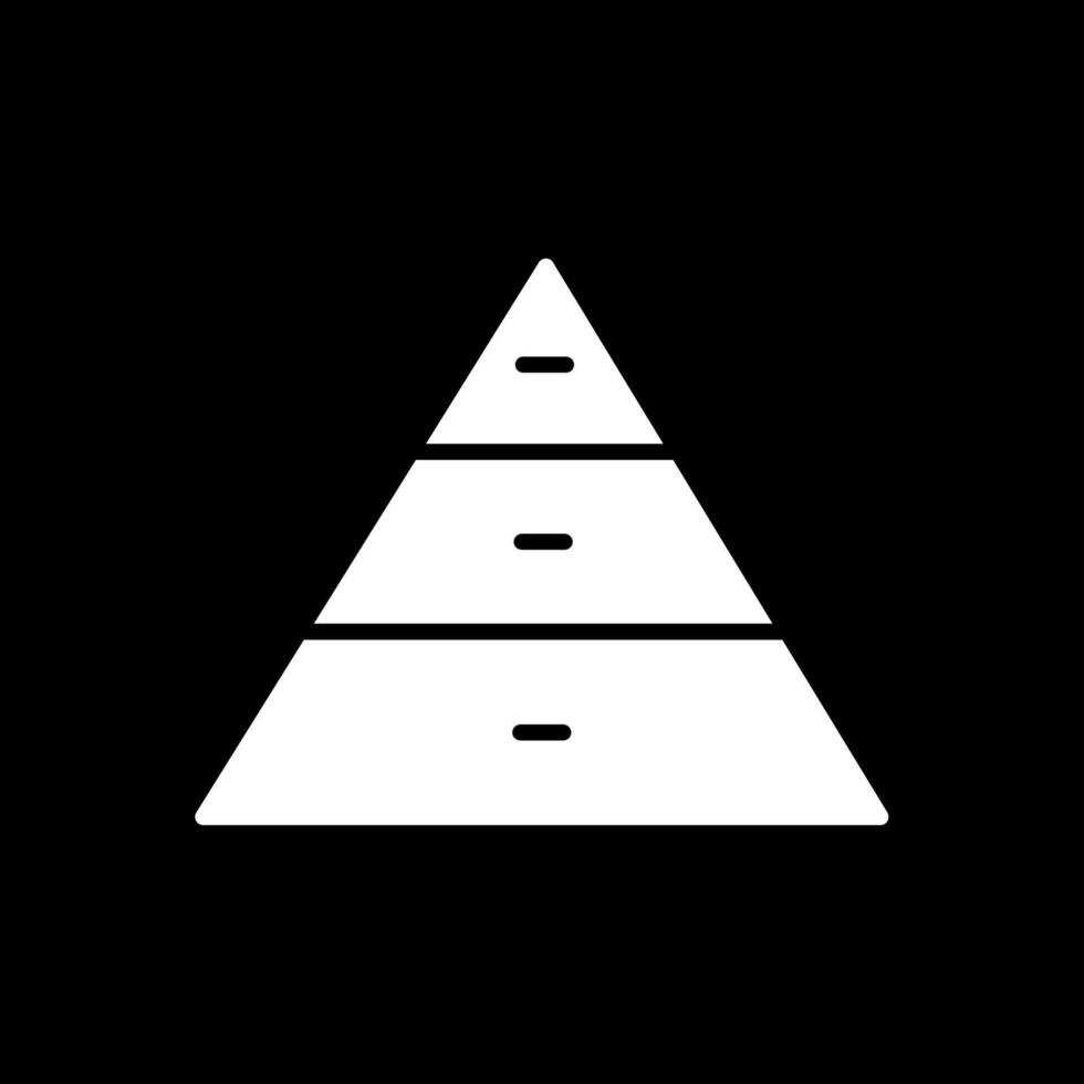 Pyramid Charts Glyph Inverted Icon Design vector