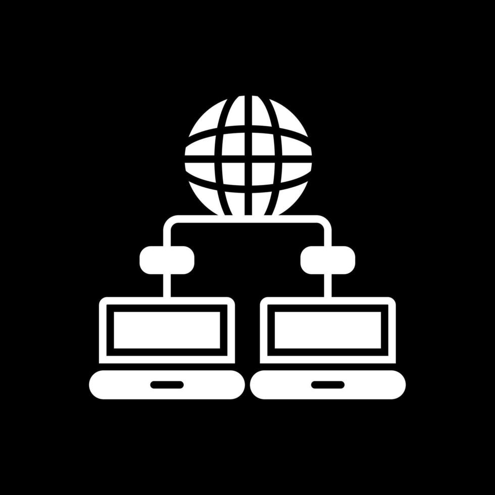 Data Network Glyph Inverted Icon Design vector