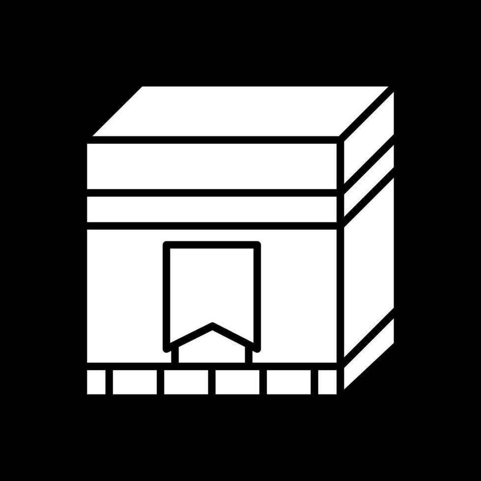 Kaaba Glyph Inverted Icon Design vector