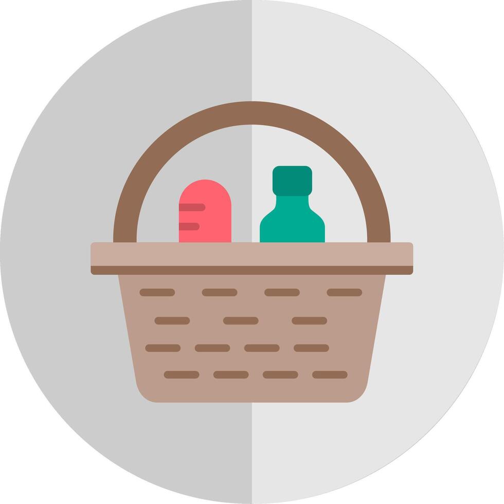 Picnic Basket Flat Scale Icon Design vector