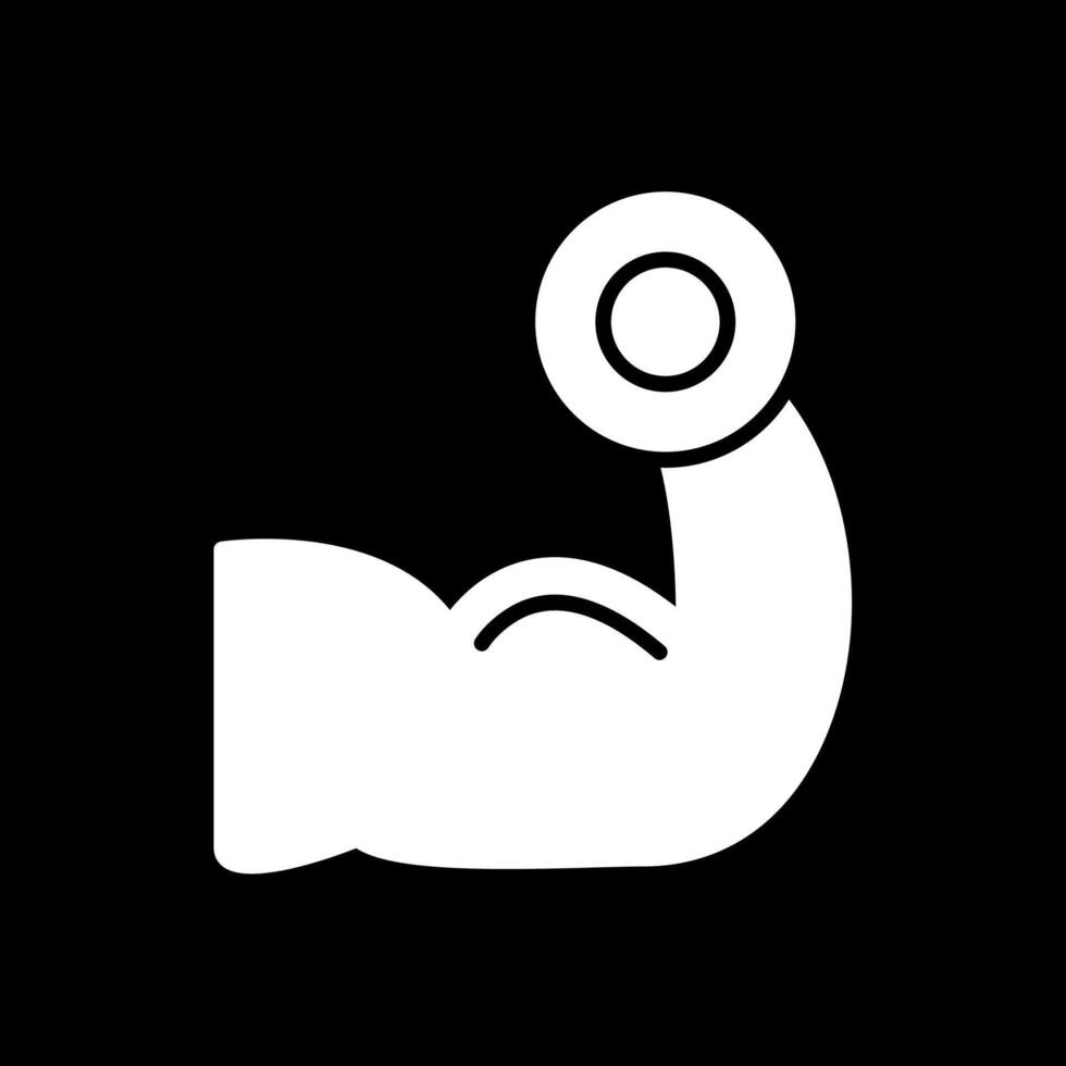 Body Builder Glyph Inverted Icon Design vector