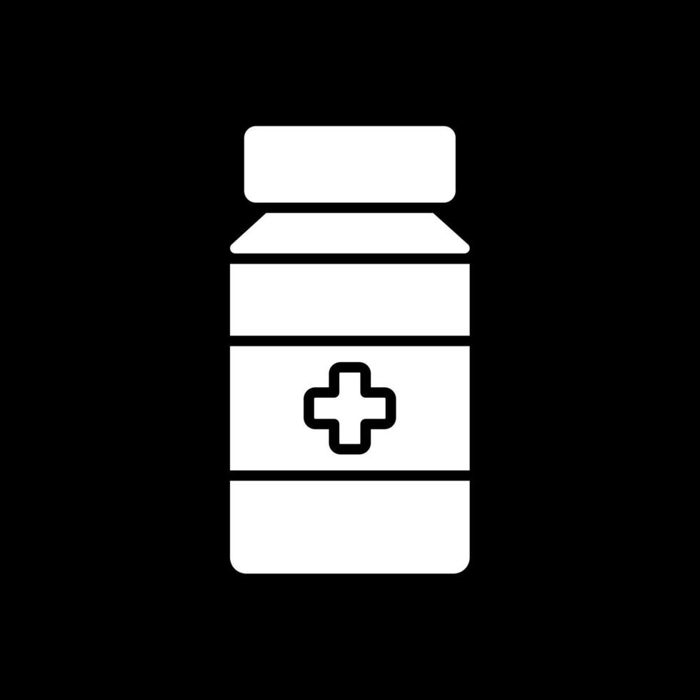 Pill Jar Glyph Inverted Icon Design vector