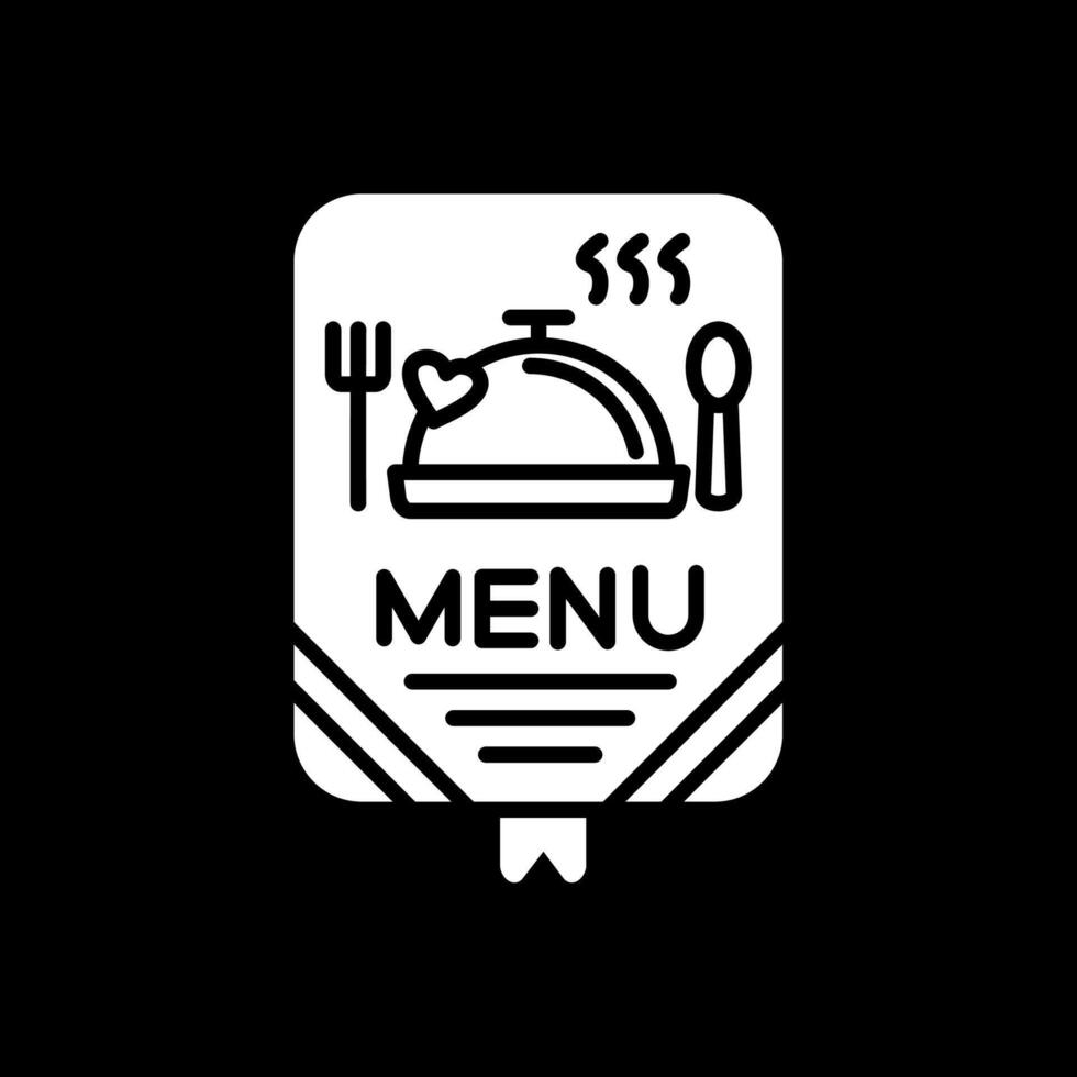 Menu Glyph Inverted Icon Design vector