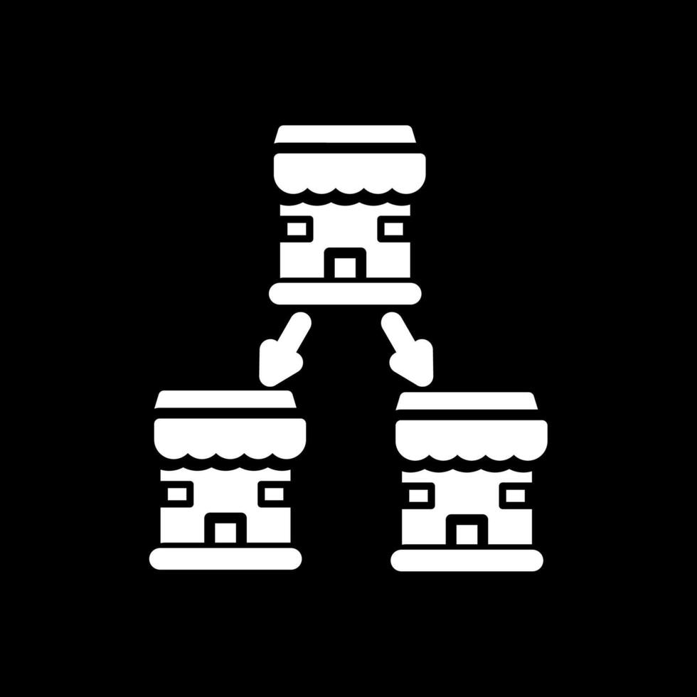 Chain Store Glyph Inverted Icon Design vector