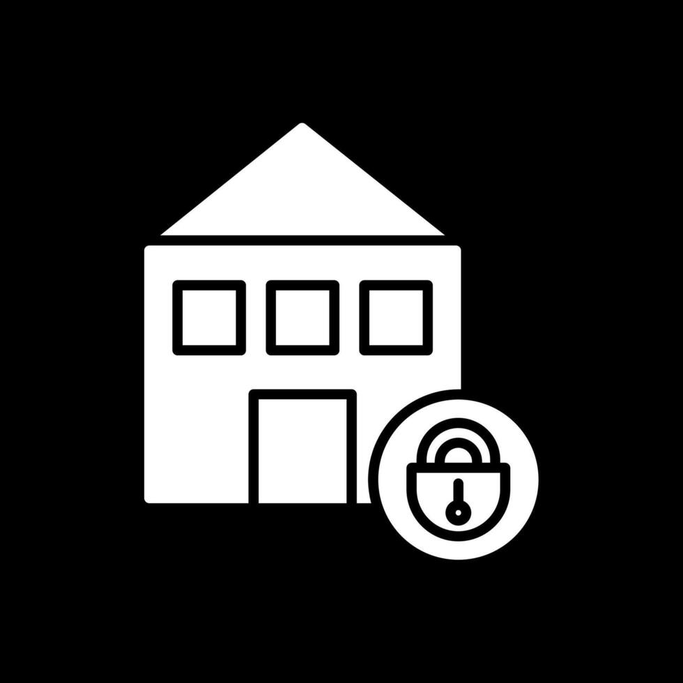 Home Security Glyph Inverted Icon Design vector
