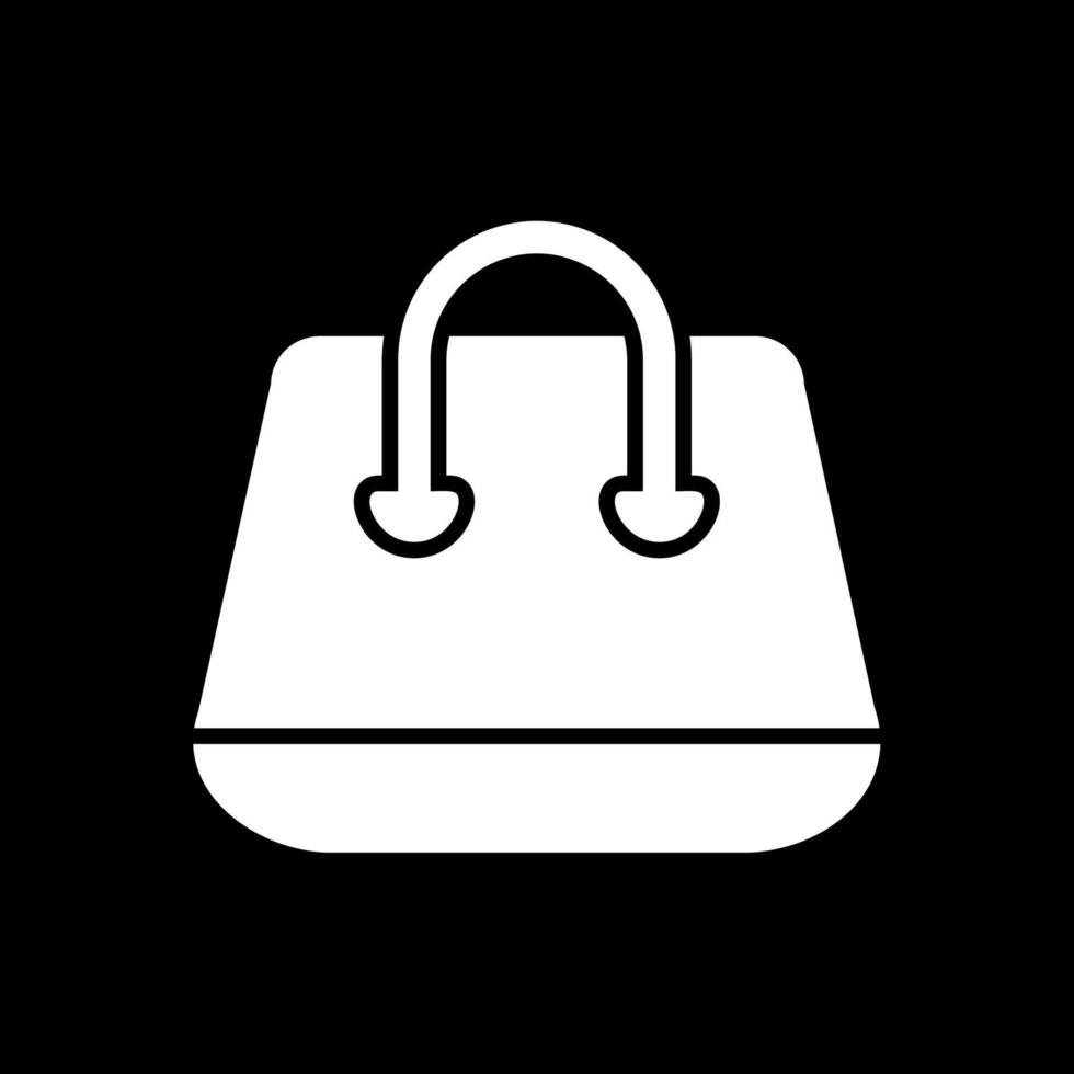 Shopping Bag Glyph Inverted Icon Design vector