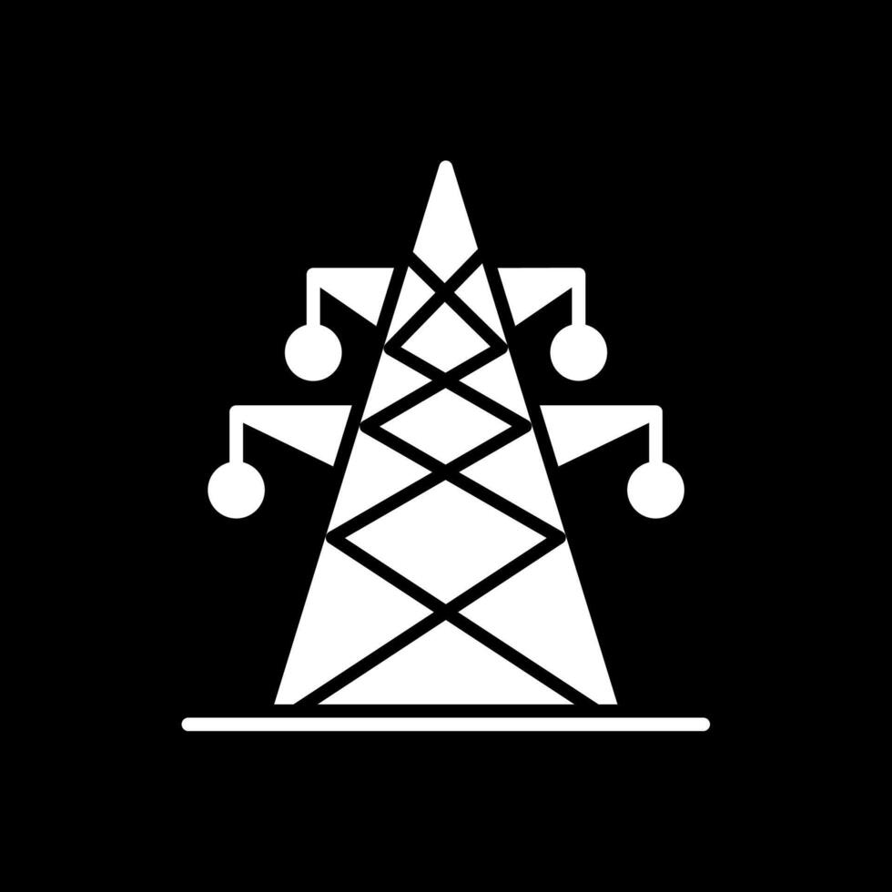 Electric Tower Glyph Inverted Icon Design vector