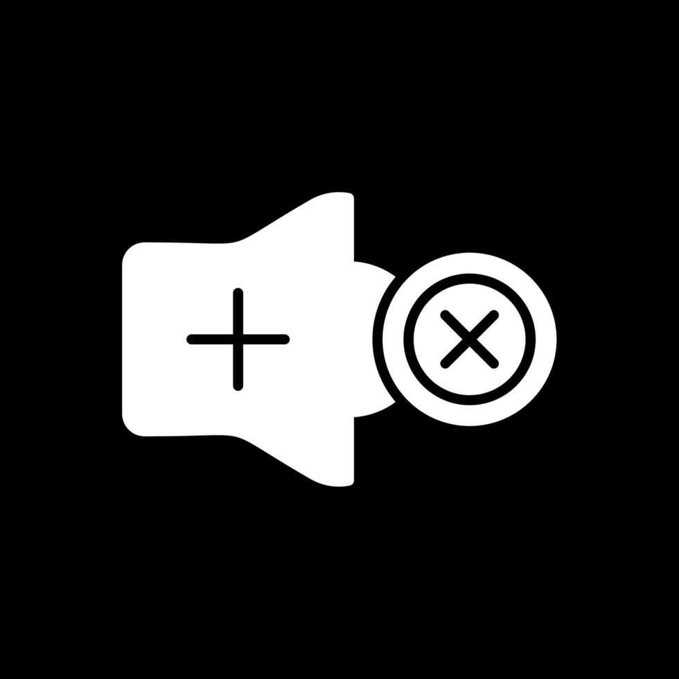 Mute Glyph Inverted Icon Design vector