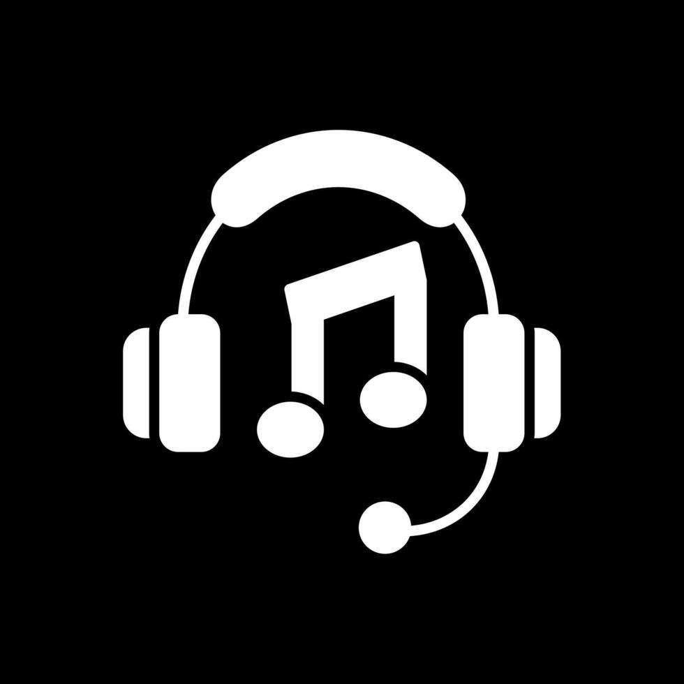 Music Glyph Inverted Icon Design vector