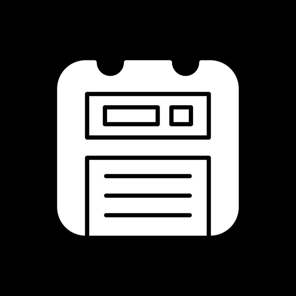 Floppy Disk Glyph Inverted Icon Design vector
