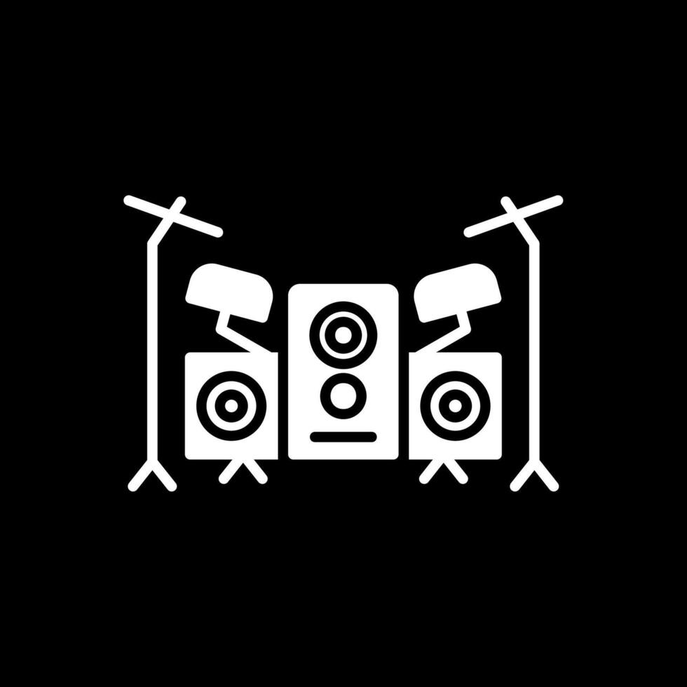 Drum Set Glyph Inverted Icon Design vector