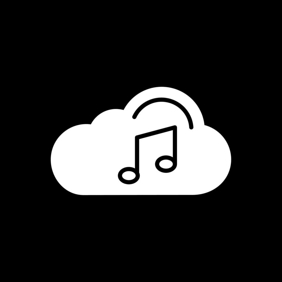 Cloud Glyph Inverted Icon Design vector