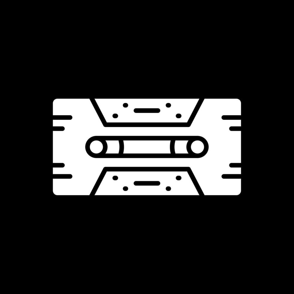 Cassette Tape Glyph Inverted Icon Design vector