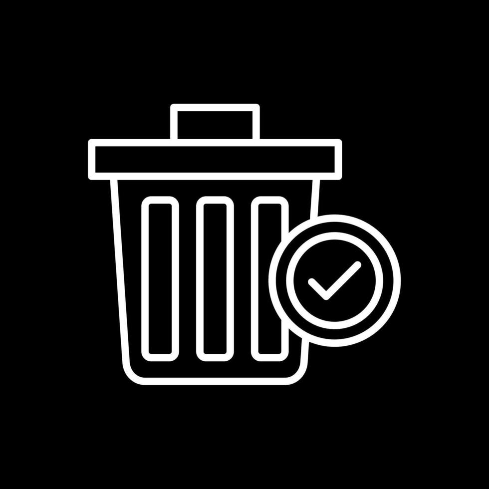 basura línea invertido icono diseño vector