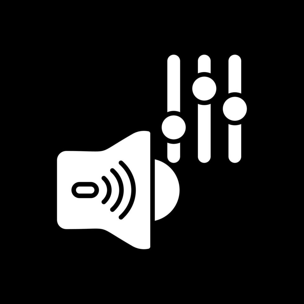 Volume Control Glyph Inverted Icon Design vector