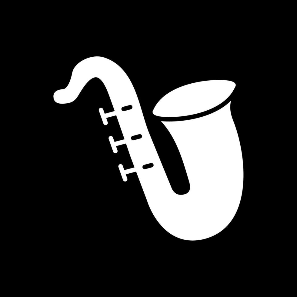 Sax Glyph Inverted Icon Design vector