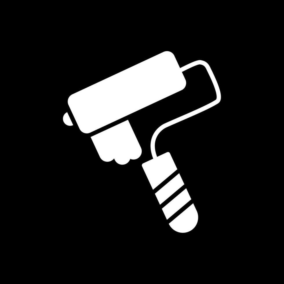 Paint Roller Glyph Inverted Icon Design vector