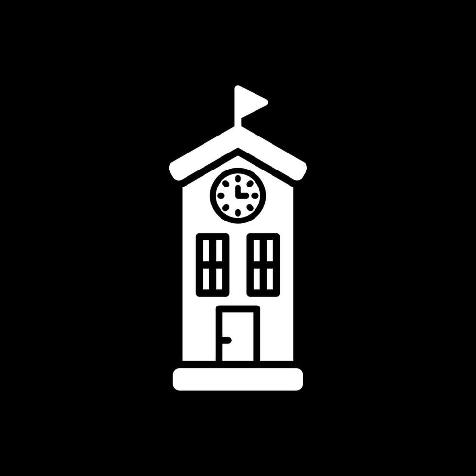 Clock Tower Glyph Inverted Icon Design vector