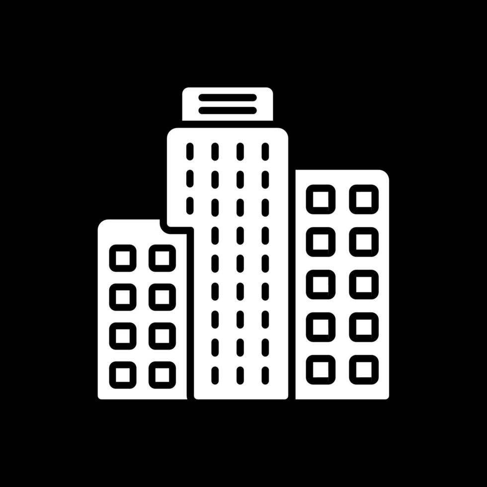 Building Glyph Inverted Icon Design vector