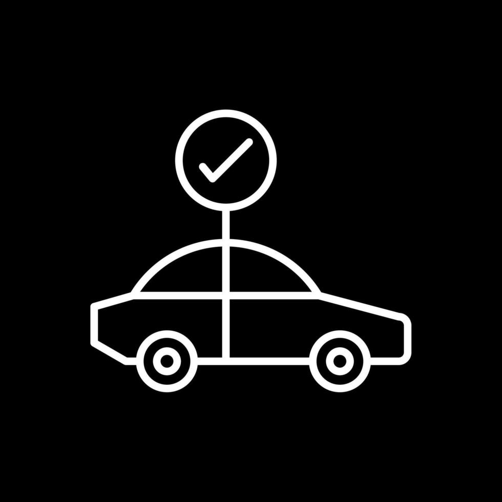 Car Check Line Inverted Icon Design vector