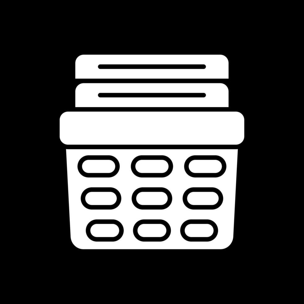 Laundry Basket Glyph Inverted Icon Design vector