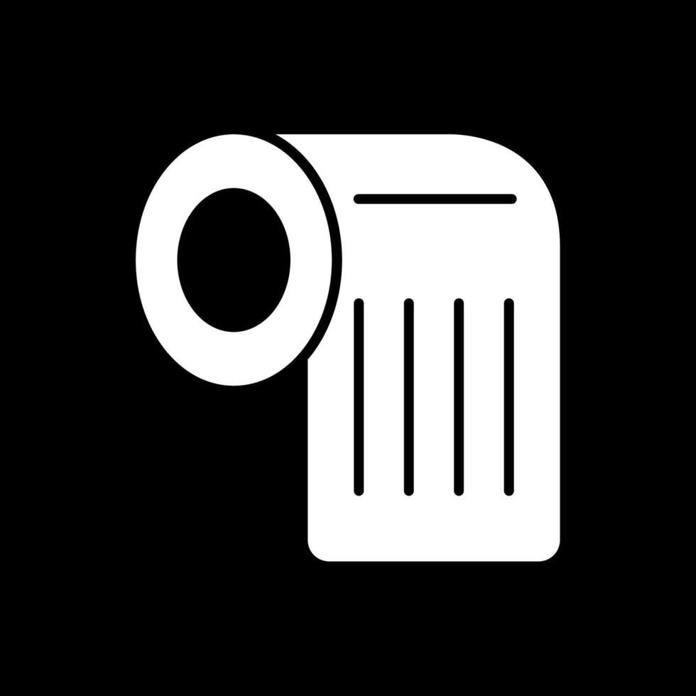 Toilet Paper Glyph Inverted Icon Design vector
