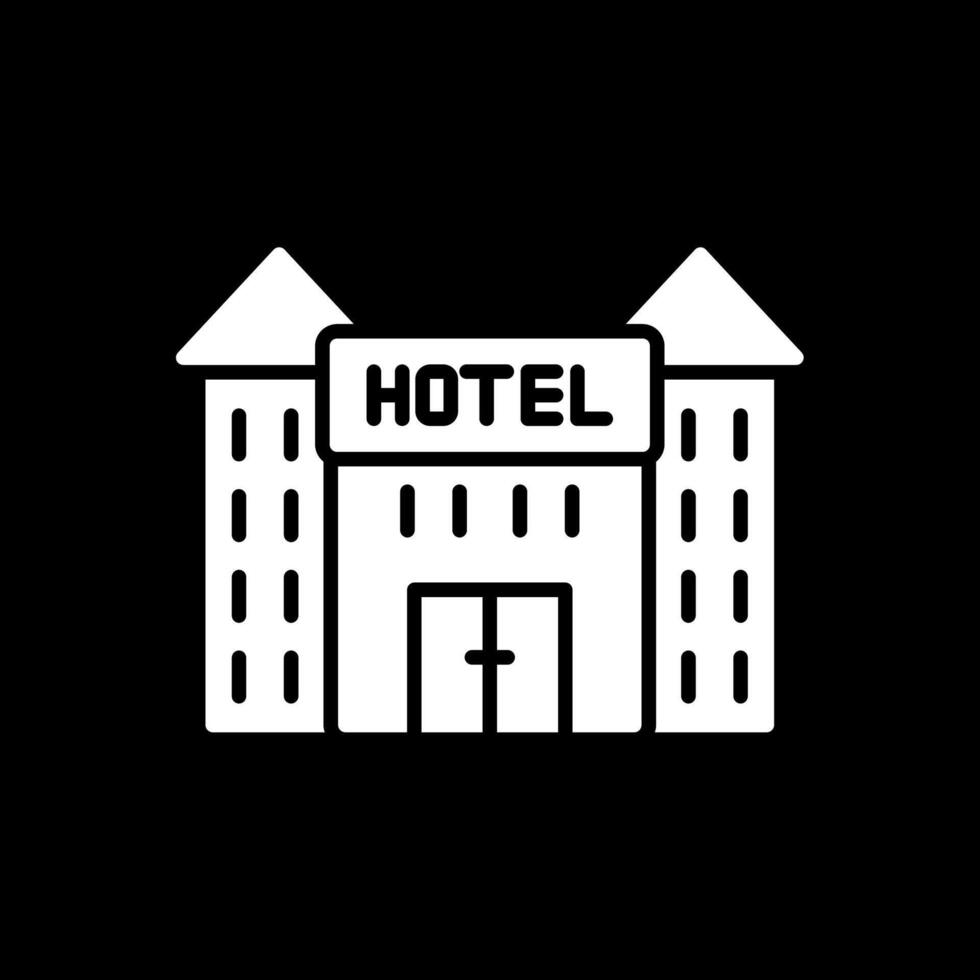 Hotel Glyph Inverted Icon Design vector