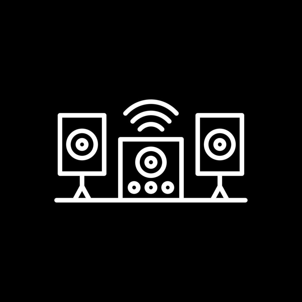 Audio System Line Inverted Icon Design vector