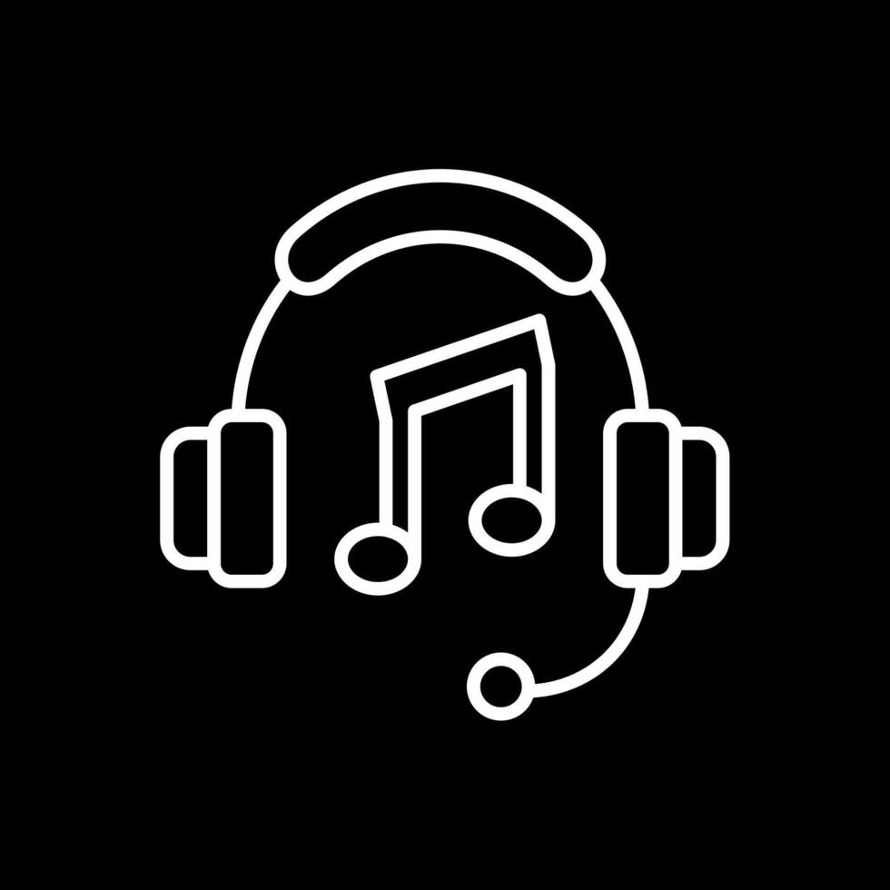 música línea invertido icono diseño vector
