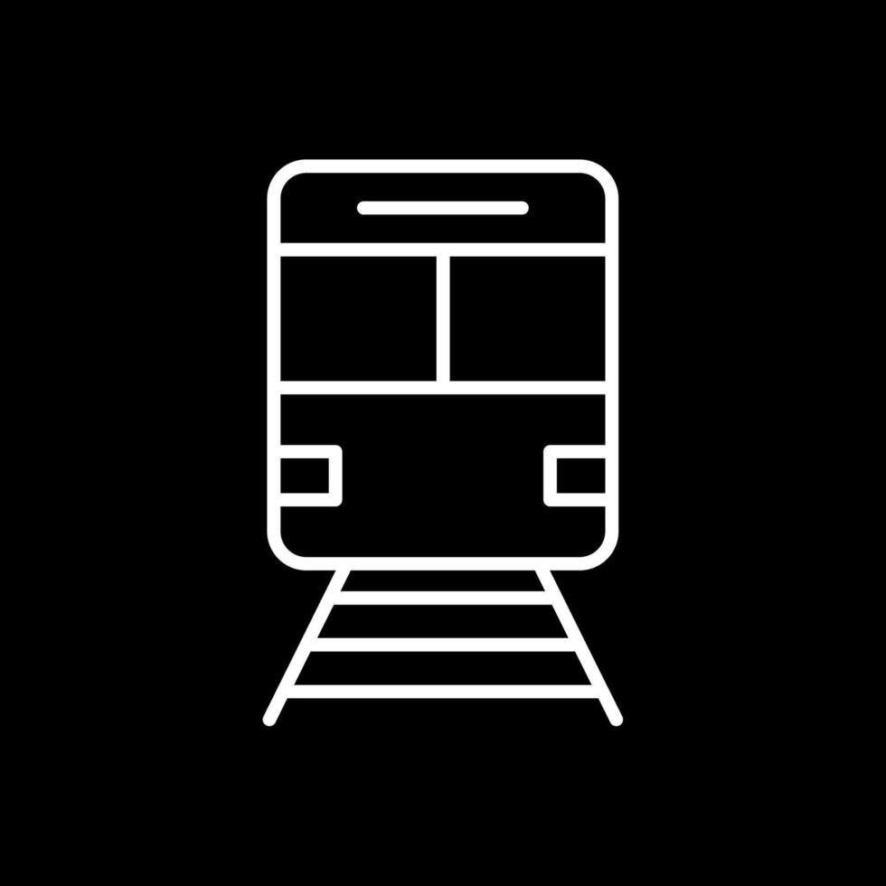 Train Line Inverted Icon Design vector