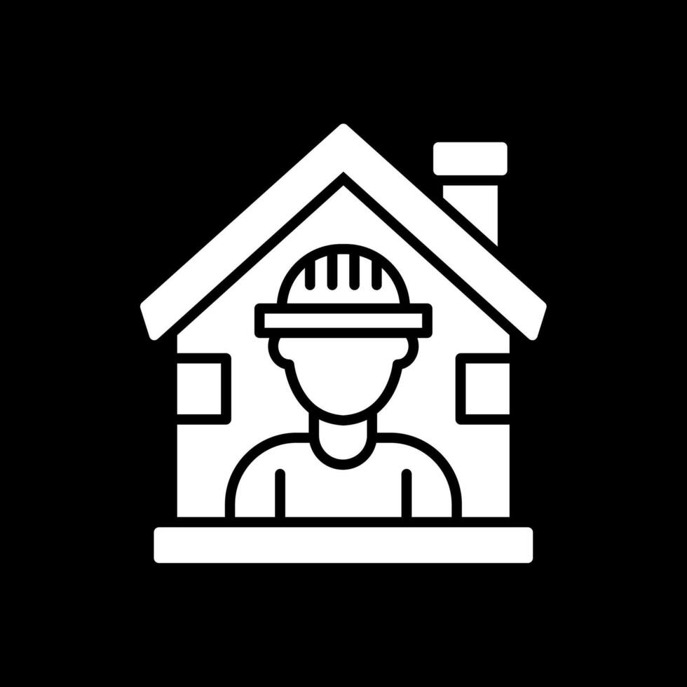House Glyph Inverted Icon Design vector