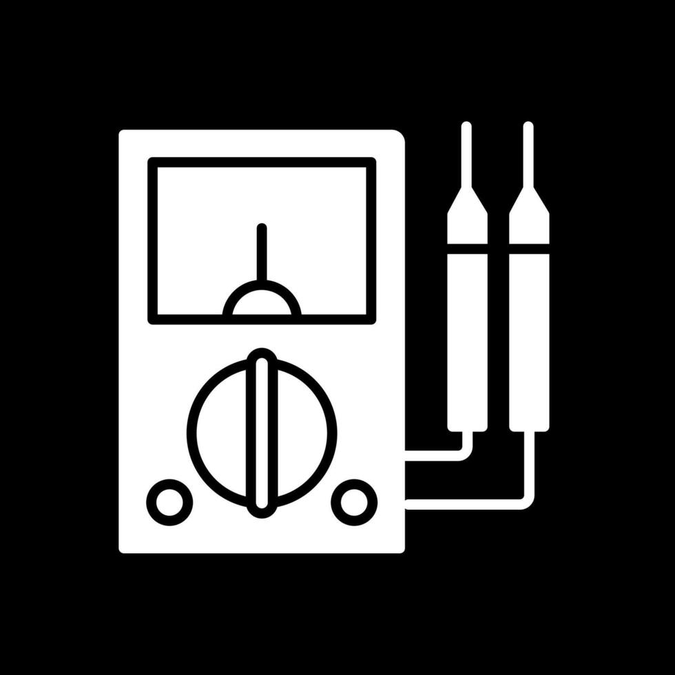 Multimeter Glyph Inverted Icon Design vector