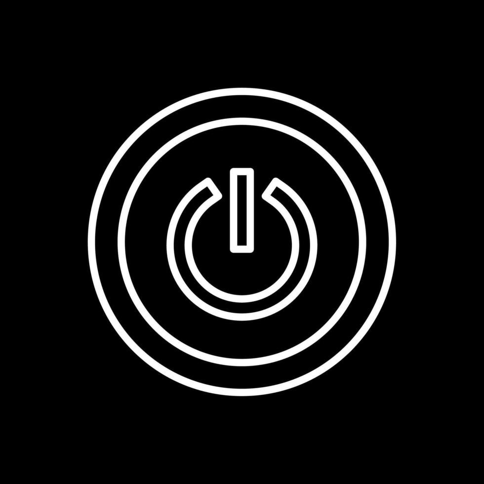 Power Button Line Inverted Icon Design vector