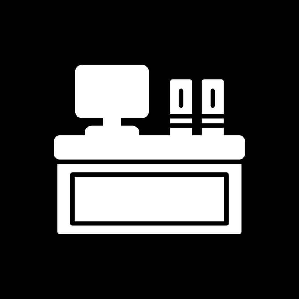 Desk Glyph Inverted Icon Design vector