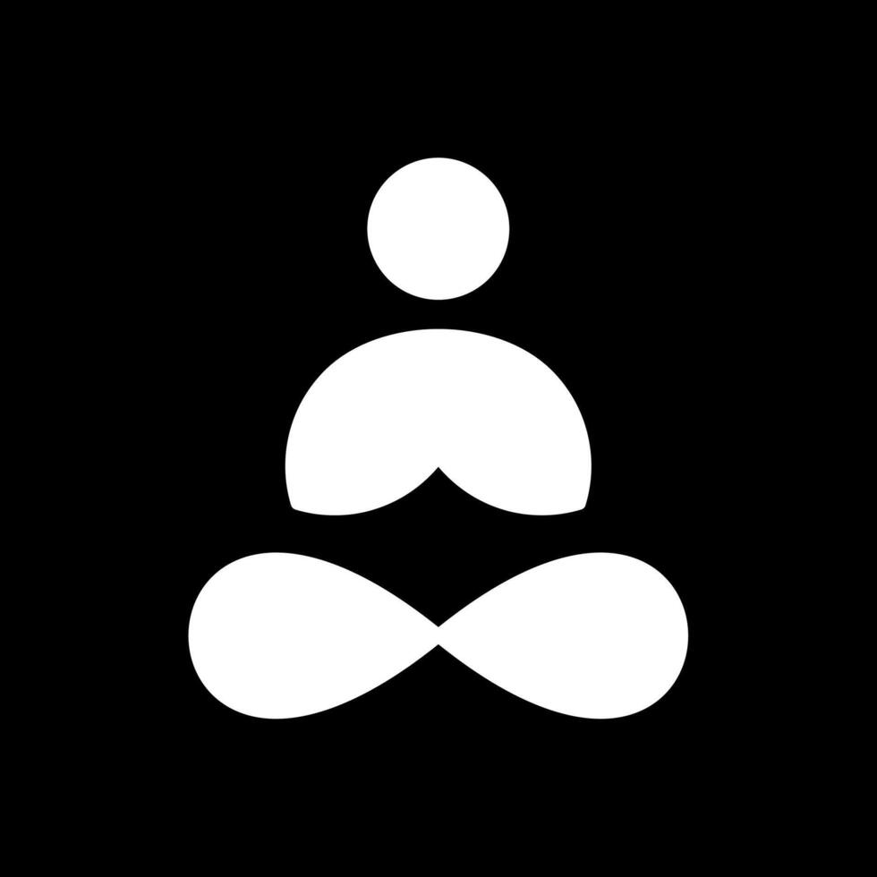 Yoga Glyph Inverted Icon Design vector