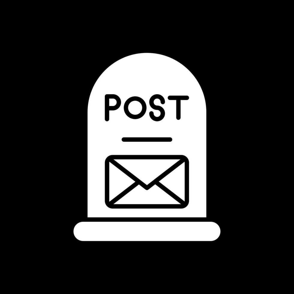 Post It Glyph Inverted Icon Design vector