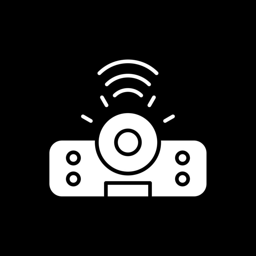 Projector Glyph Inverted Icon Design vector