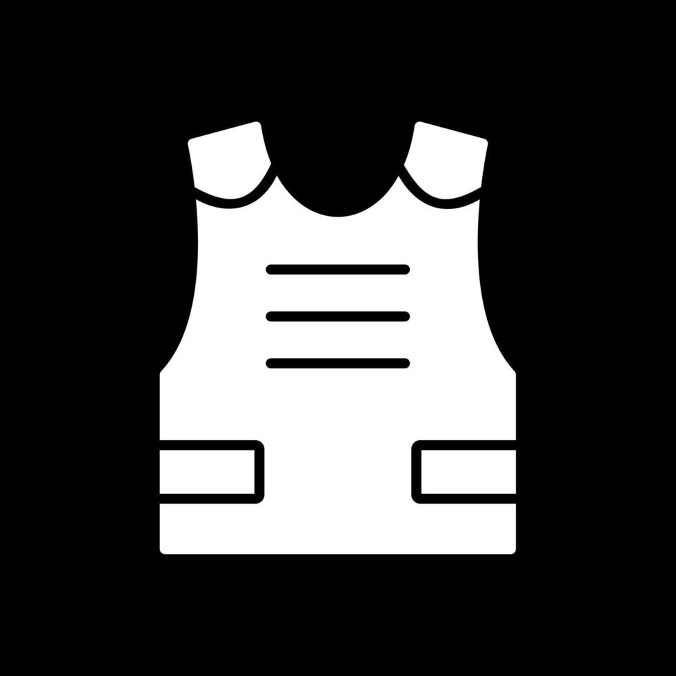 Armour Glyph Inverted Icon Design vector