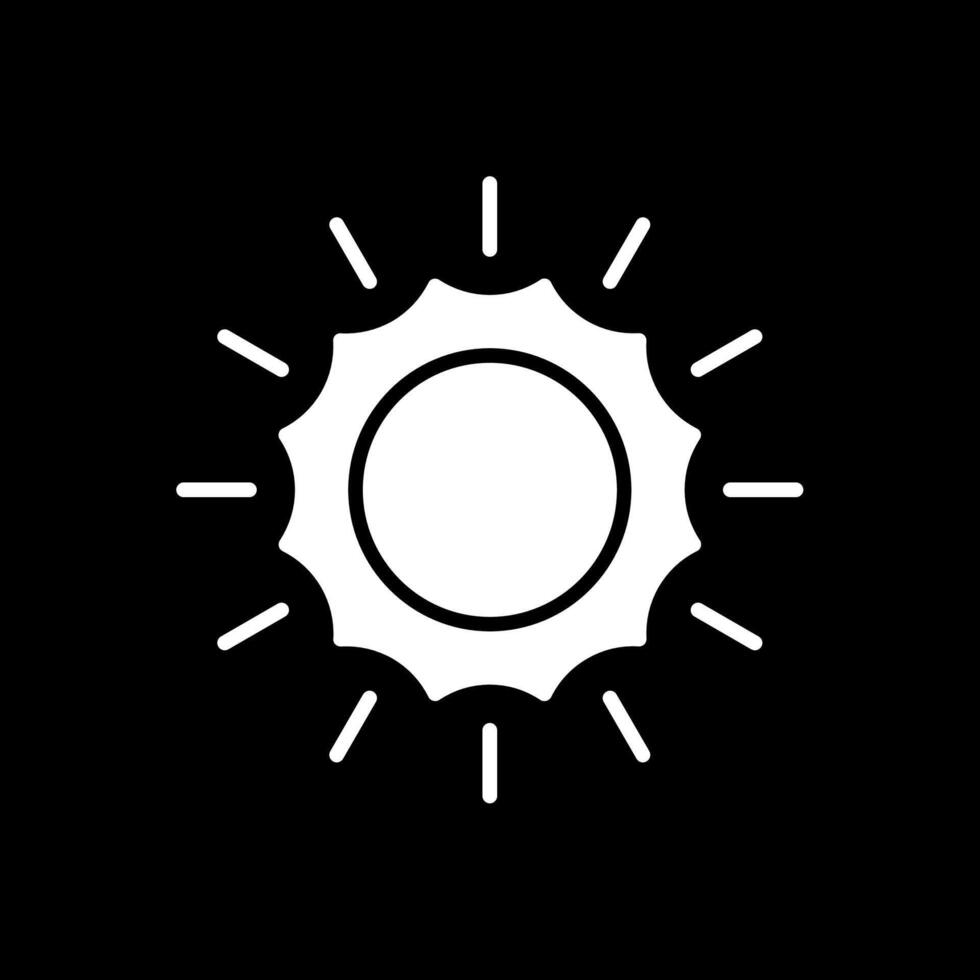 Sun Glyph Inverted Icon Design vector