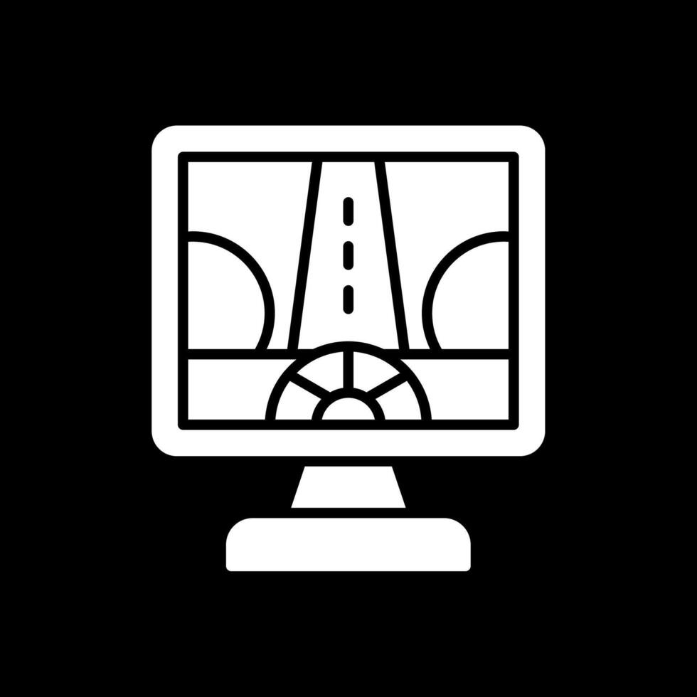 Driving Control Glyph Inverted Icon Design vector