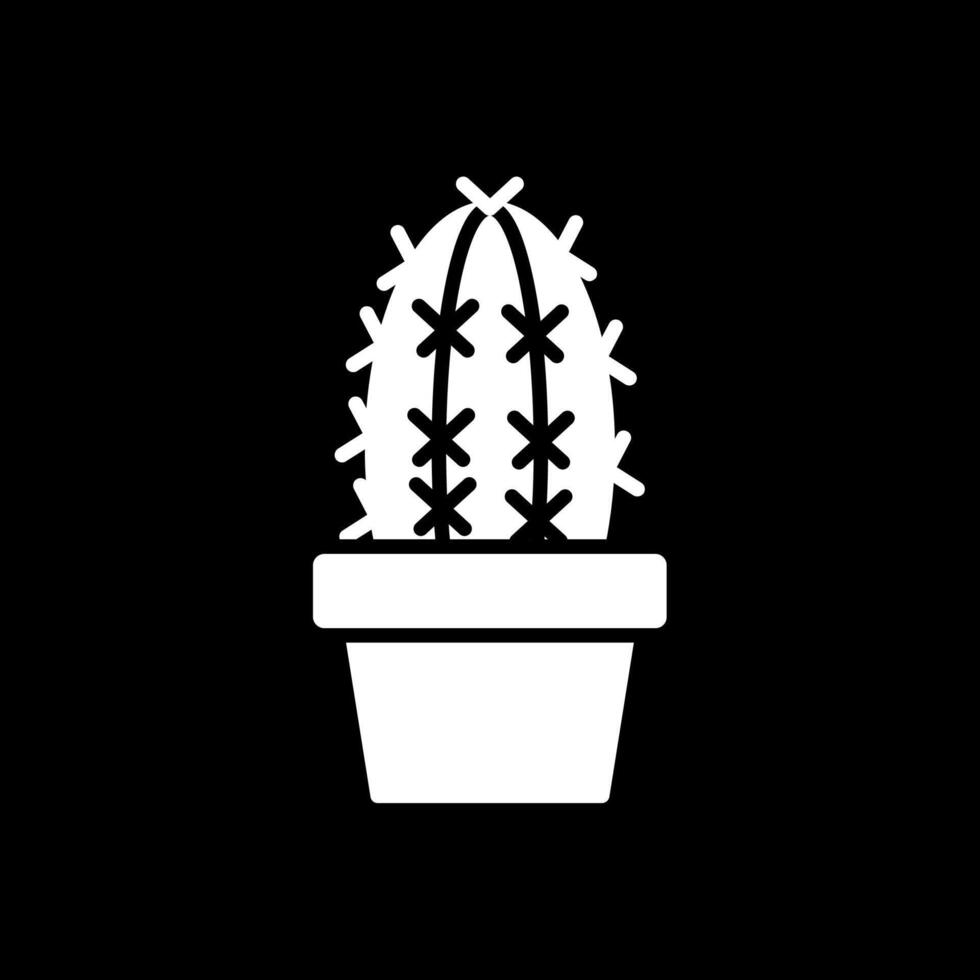 Cactus Glyph Inverted Icon Design vector