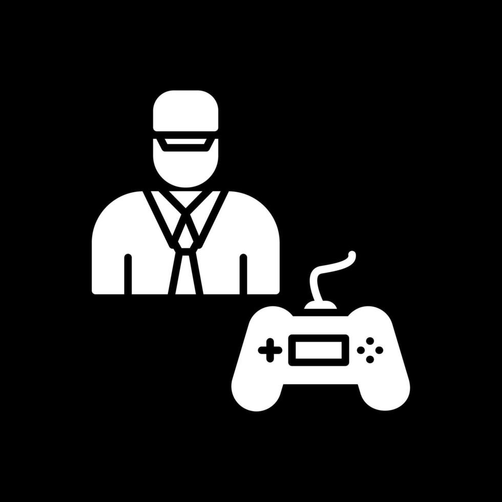 Gamer Glyph Inverted Icon Design vector