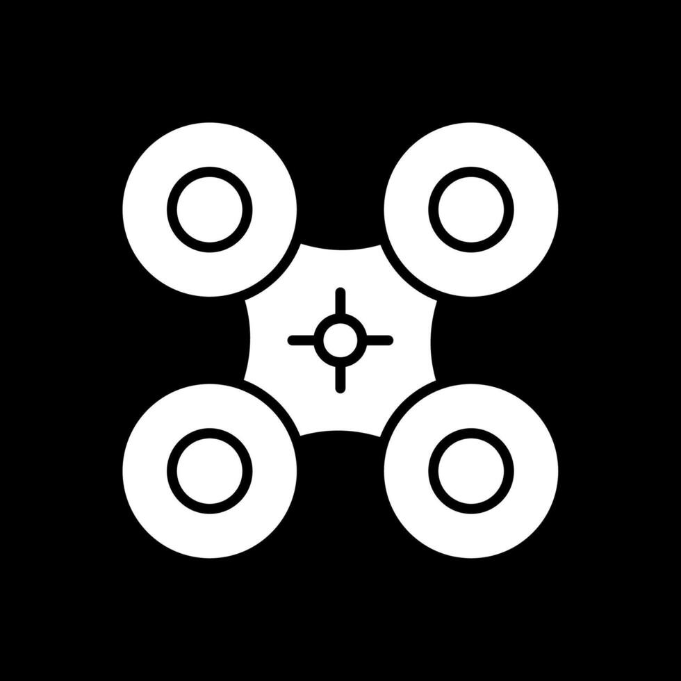 Drone Glyph Inverted Icon Design vector