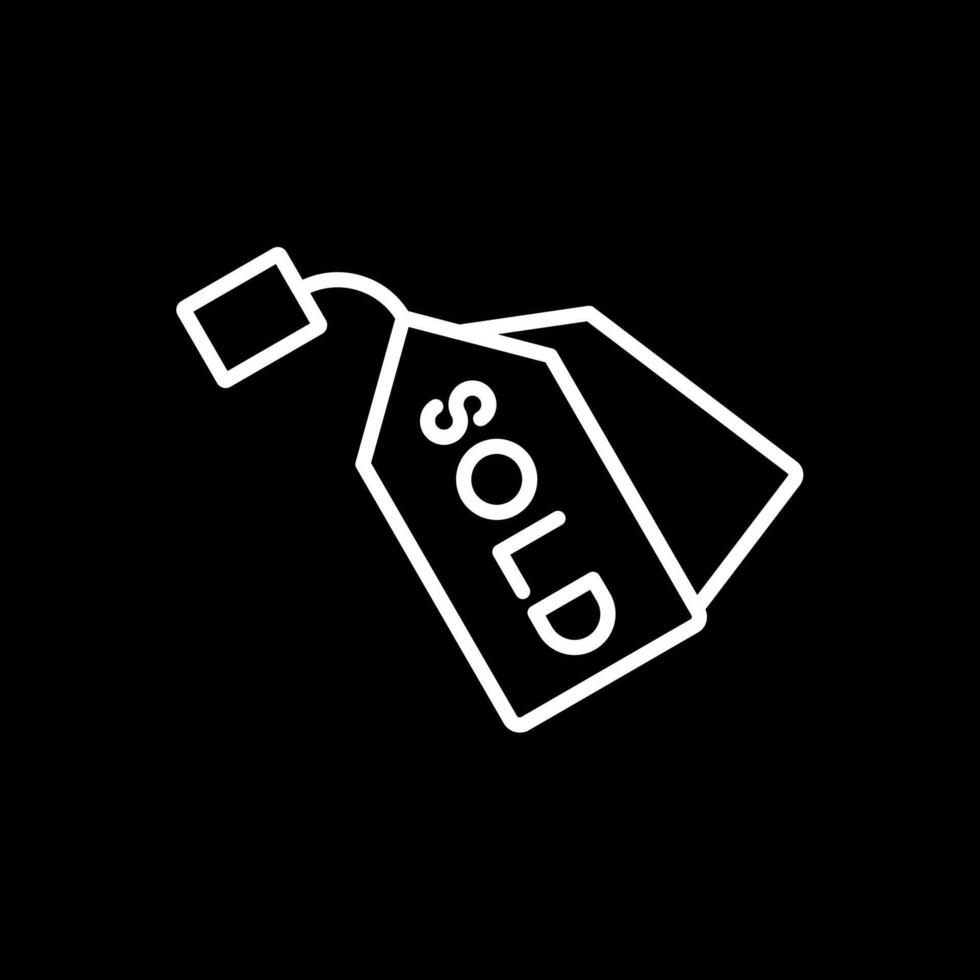 Sold Line Inverted Icon Design vector