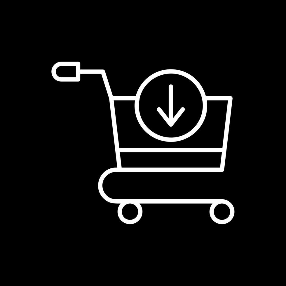 Add To Cart Line Inverted Icon Design vector