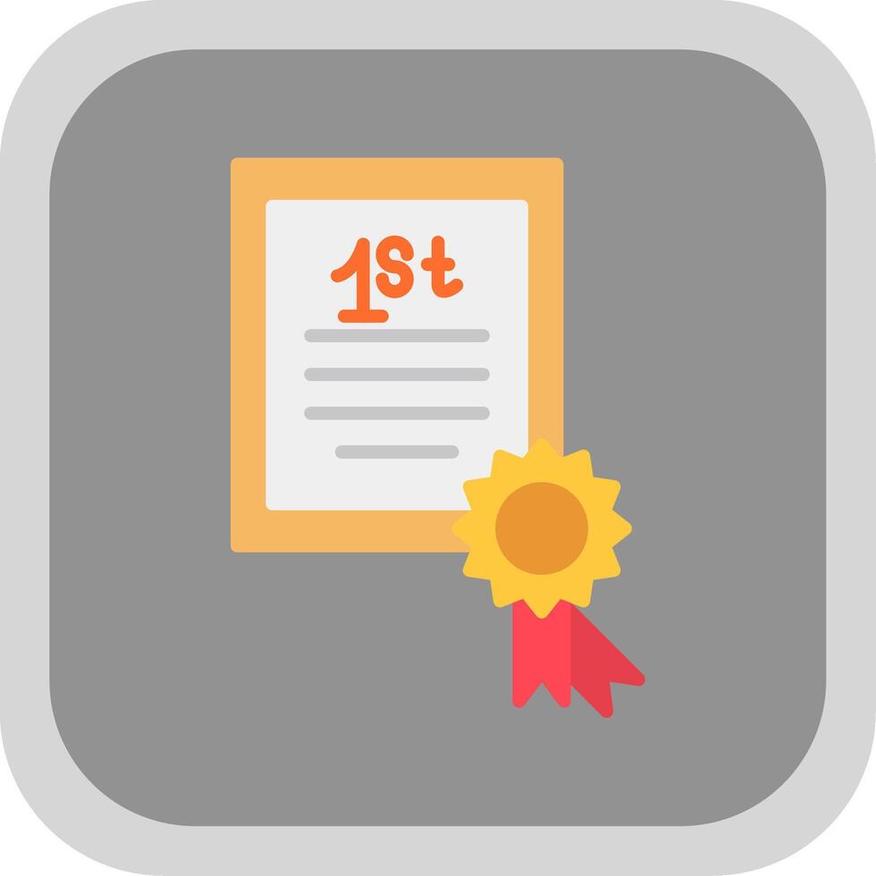 Certificate Flat round corner Icon Design vector