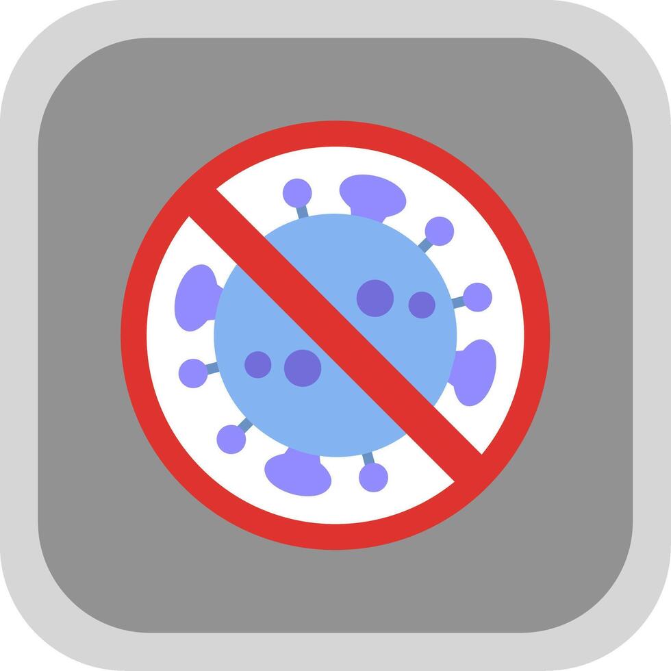 Prohibited Sign Flat round corner Icon Design vector