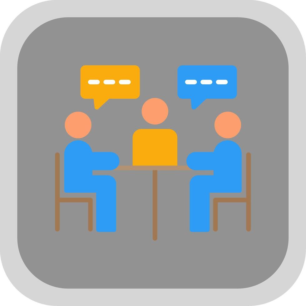 Meeting Flat round corner Icon Design vector